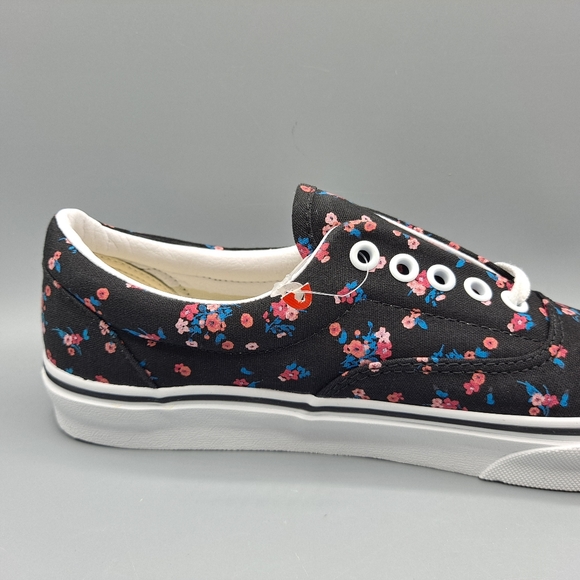 New Vans Era Ditsy Floral Black True White Pink and Blue Flowers Women's Size 10 - Picture 2 of 9